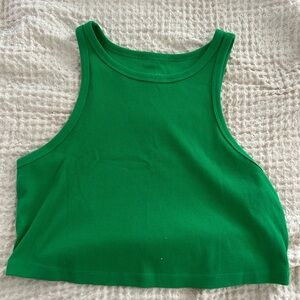 Wild Fable Green Fitted Crop Tank Top